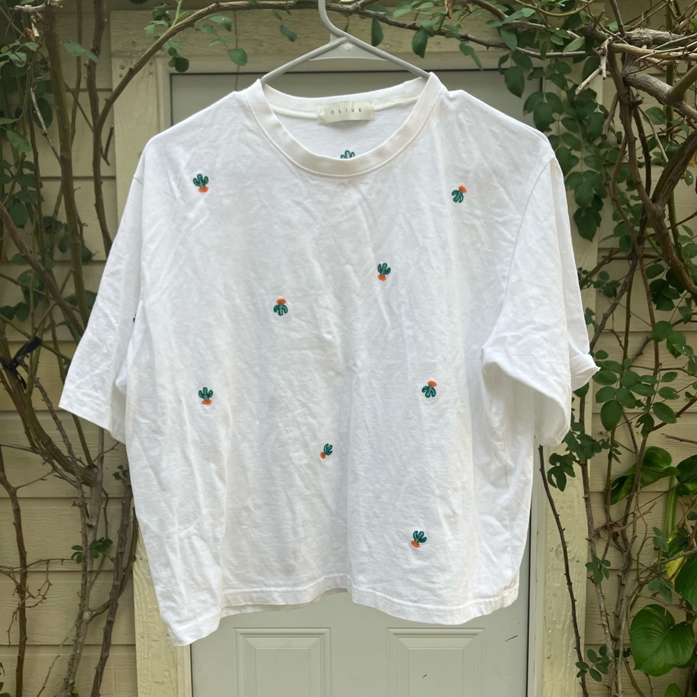 Cactus embroidered shirt